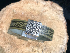 Celtic Leather Cuff with Eternity Knot -  Lee River