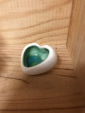 Irish Ceramic...Set of Heart Shaped Bowl and Tiny Bottle -  Siobhan Steele