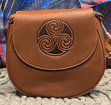 Celtic Knot Leather Saddle Bag ~ Brown -  Lee River