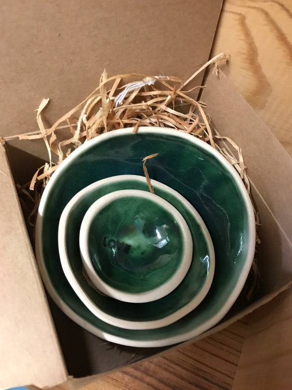 Irish Ceramic...Nest of Glazed Bowls -  Siobhan Steele
