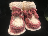Handknit Aran Baby Booties -  Magee