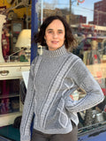 Fisherman Ladies Lambswool  2 Tone Cable Polo Neck Sweater -  Mary-Anne's Irish Gift Shop