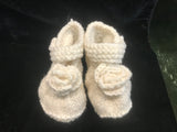Handknit Aran Baby Moccasins -  Magee