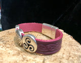 Celtic Leather Cuff with Eternity Knots -  Lee River