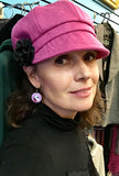 Ladies Pink Irish Tweed Herringbone Cap -  Muckross Weavers