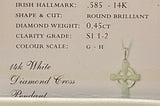 14K White Gold and Diamond Celtic Cross -  Solvar