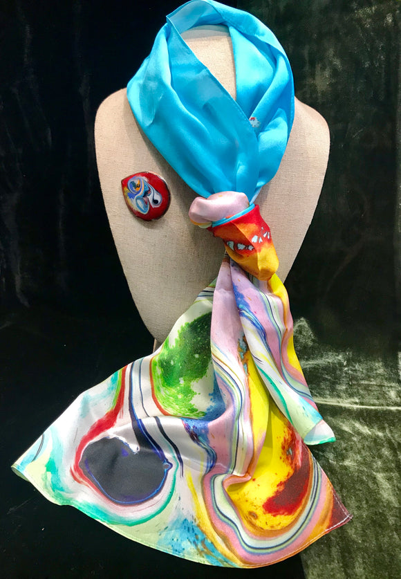 Handpained Silk Scarf -  Maeb