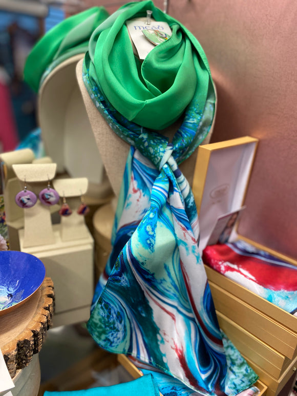 Handpained Silk Scarf -  Maeb